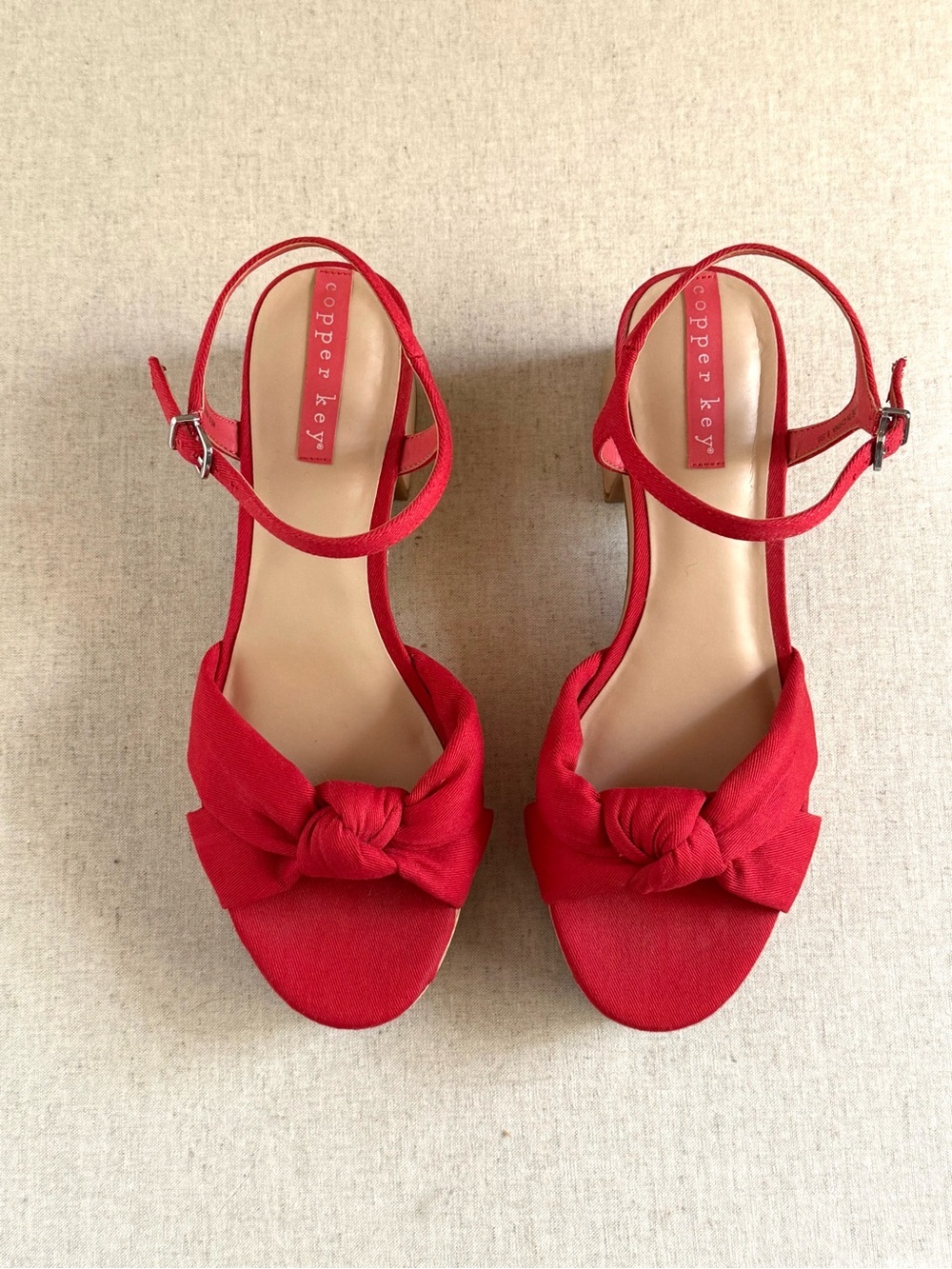 Copper Key Red Knotted Platform Sandals – Size 8.5 – Worn Once